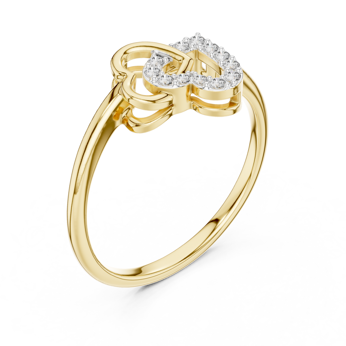 Interlocking Hearts Pave Set Lab Grown Diamond Ring