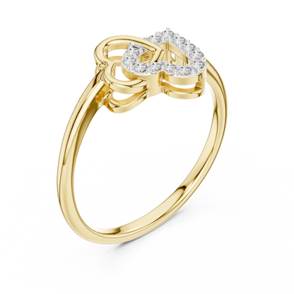 Interlocking Hearts Pave Set Lab Grown Diamond Ring