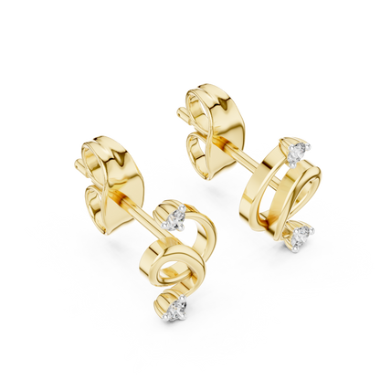 Round Cut Swirl Stud Lab Grown Diamond Earring