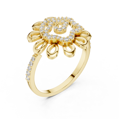 Radiating Floral Pave Lab Grown Diamond Statement Ring