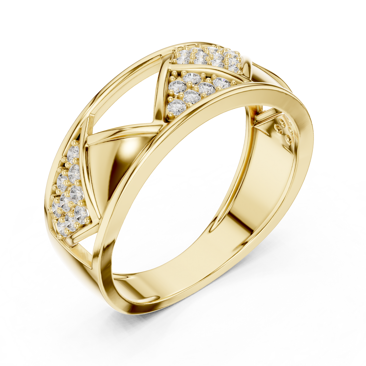 The Imperial Geometric Openwork Triangle Pave Lab Grown Diamond Ring