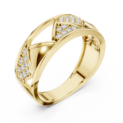 The Imperial Geometric Openwork Triangle Pave Lab Grown Diamond Ring