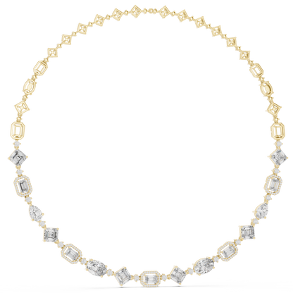 Multi-Shape Halo Station Lab Grown Diamond Collar Necklace