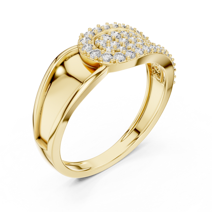 The Royal Oval Cluster Swirl Halo Bypass Lab Grown Diamond Ring