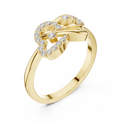 Interlocking Heart Pave Lab Grown Diamond Ring