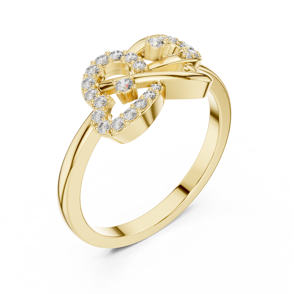 Interlocking Heart Pave Lab Grown Diamond Ring