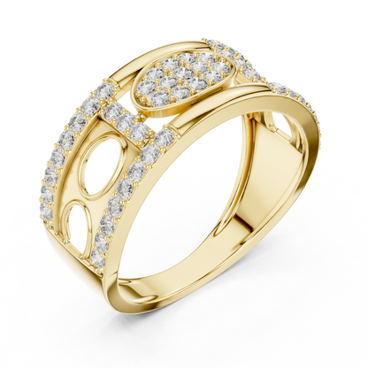 The Imperial Oval Center Pave Openwork Circle Shoulder Lab Grown Diamond Ring