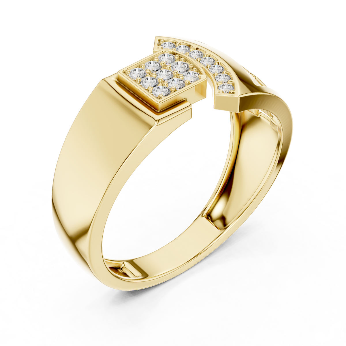 The Imperial Asymmetrical Square & Curved Arch Bypass Lab Grown Diamond Ring