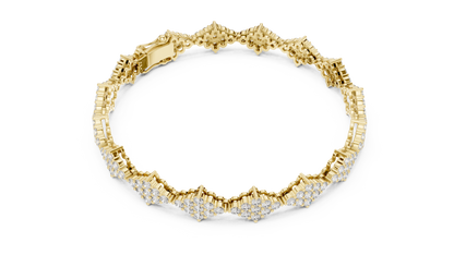 Diamond Cluster Motif Lab Grown Diamond Tennis Bracelet