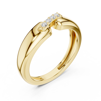 Cross Bar Round Shape Lab Grown Diamond Ring