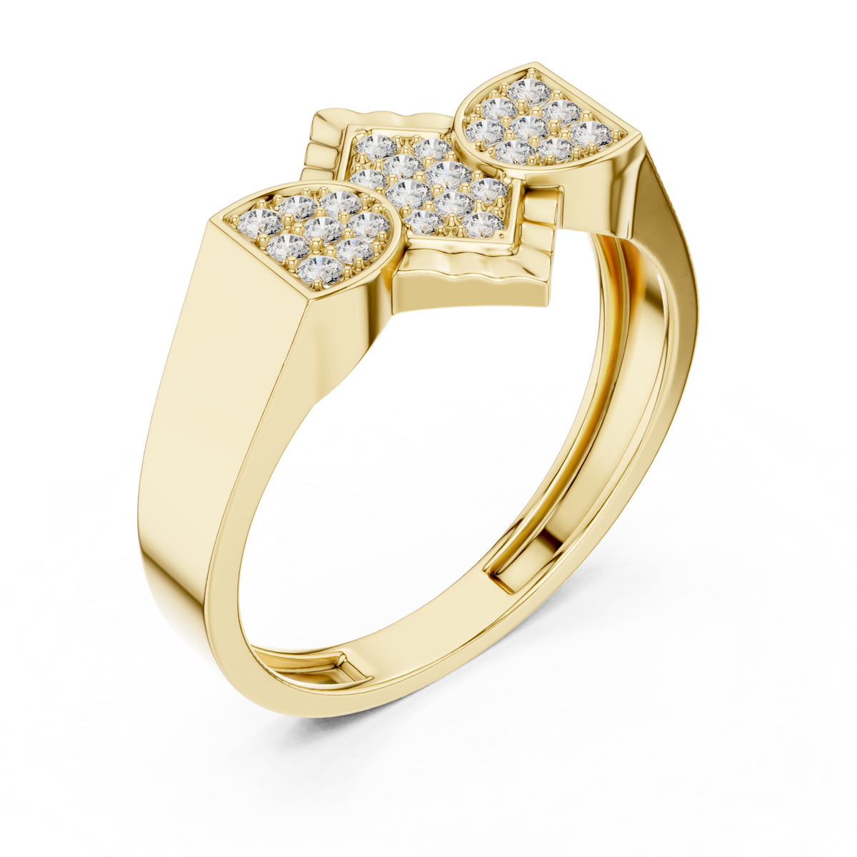 The Imperial Geometric Tiered Pave Cluster Lab Grown Diamond Ring