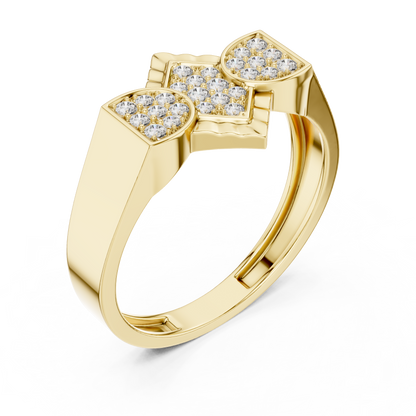 The Imperial Geometric Tiered Pave Cluster Lab Grown Diamond Ring
