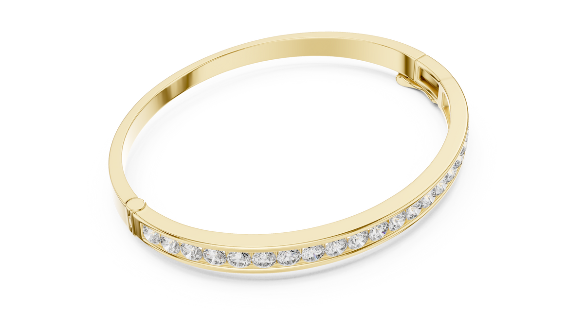 The Channel-Set Round Lab Grown Diamond Bangle
