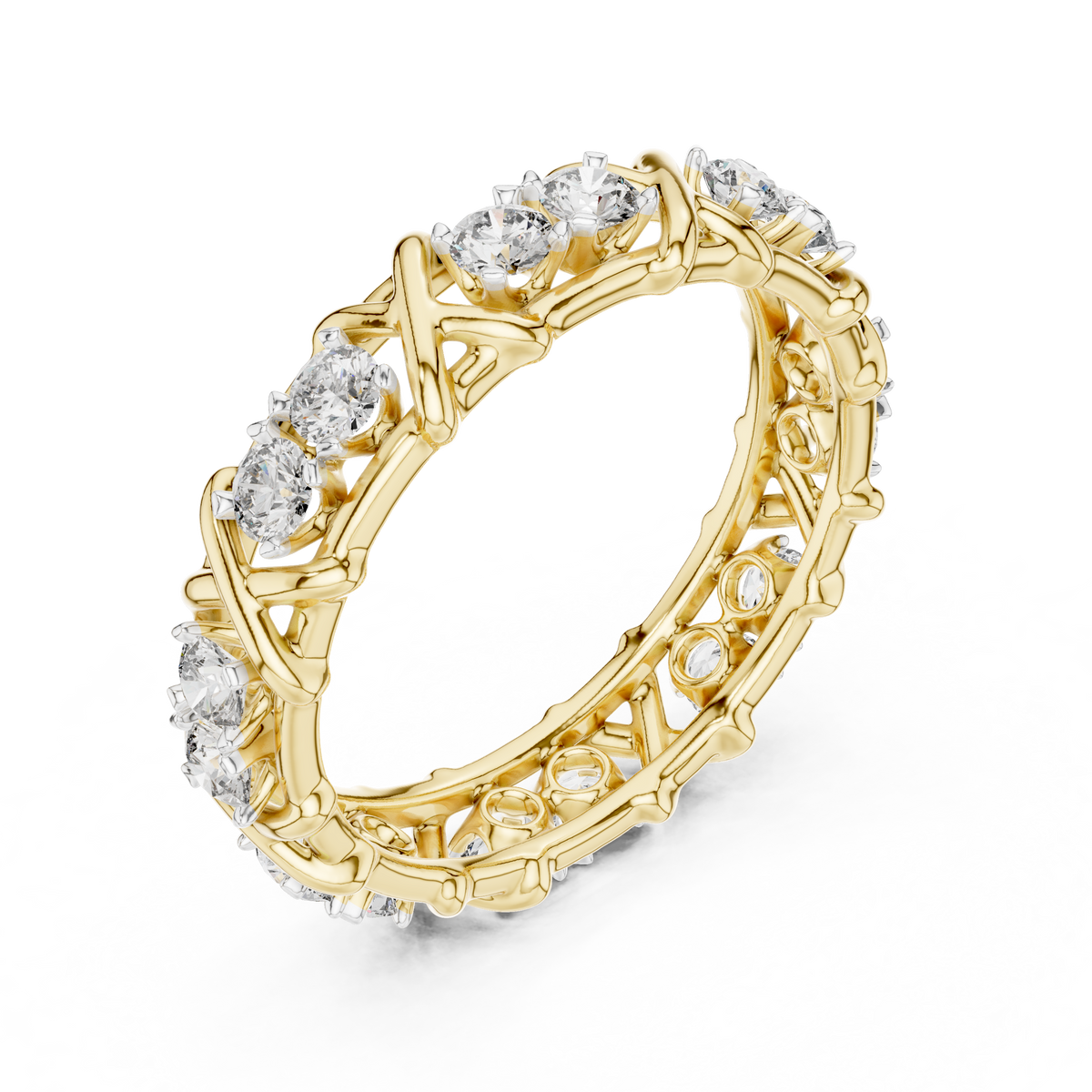 X Motif Eternity Lab Grown Diamond Ring