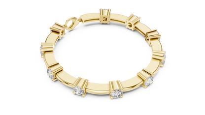 Round Lab Grown Diamond Station Bracelet with Lobster Clasp