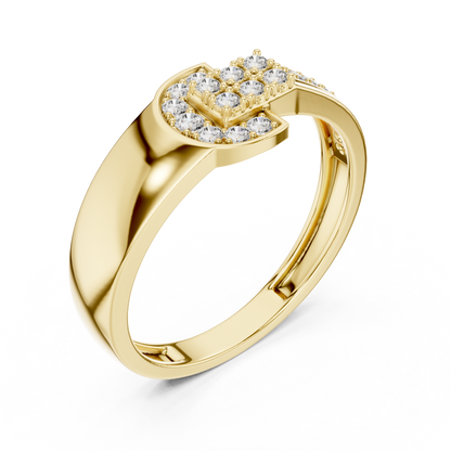 Keyhole G-Motif Center Pave Lab Grown Diamond Ring