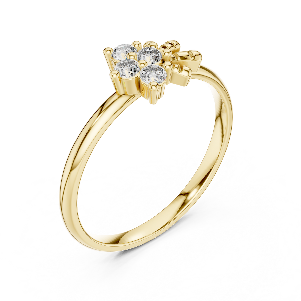 Four Stone Cluster Sparkle Lab Grown Diamond Ring