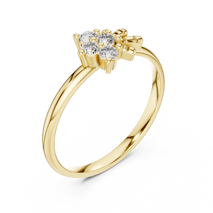 Four Stone Cluster Sparkle Lab Grown Diamond Ring