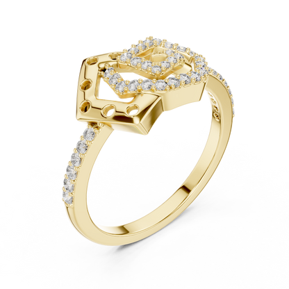 Interlocking Hexagon Pave Spiral Lab Grown Diamond Ring