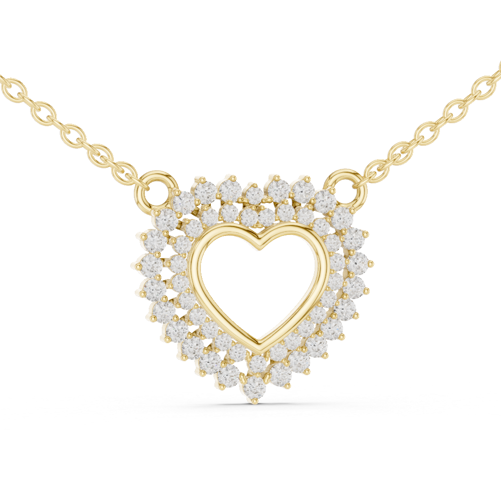 The Royal Double Halo Open Heart Lab Grown Diamond Pendant.