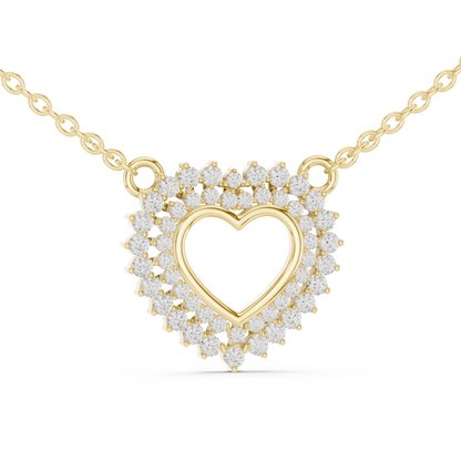 The Royal Double Halo Open Heart Lab Grown Diamond Pendant.