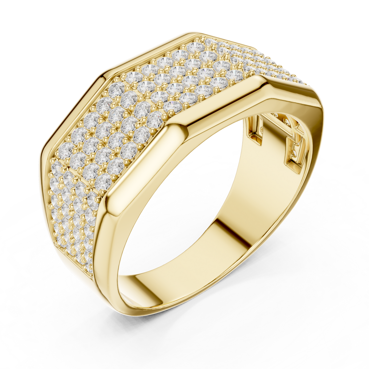Multi-Row Pave Lab Grown Diamond Geometric Band