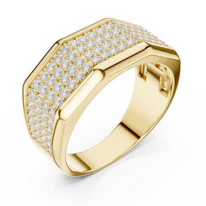 Multi-Row Pave Lab Grown Diamond Geometric Band