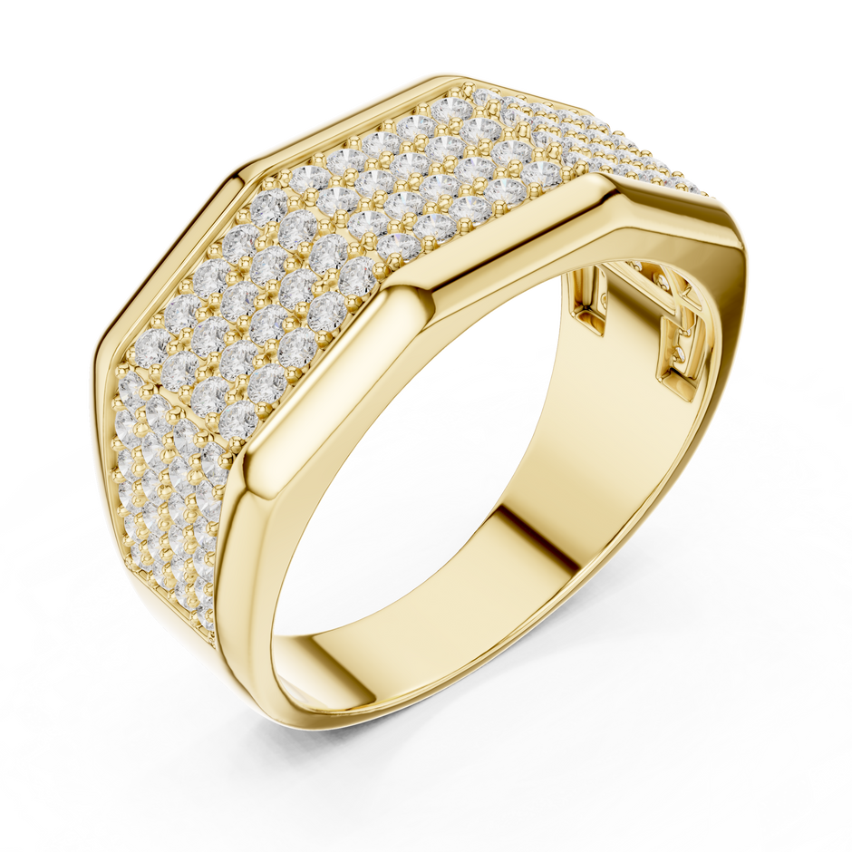 Multi-Row Pave Lab Grown Diamond Geometric Band