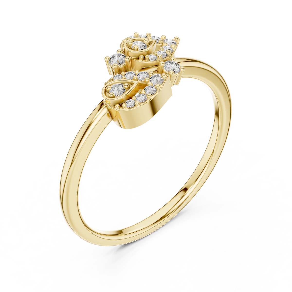 Teardrop Pave Set Cluster Lab Grown Diamond Ring