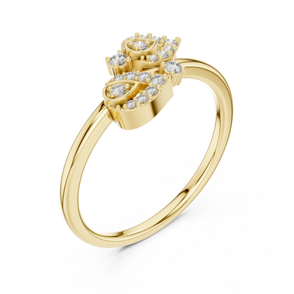 Teardrop Pave Set Cluster Lab Grown Diamond Ring