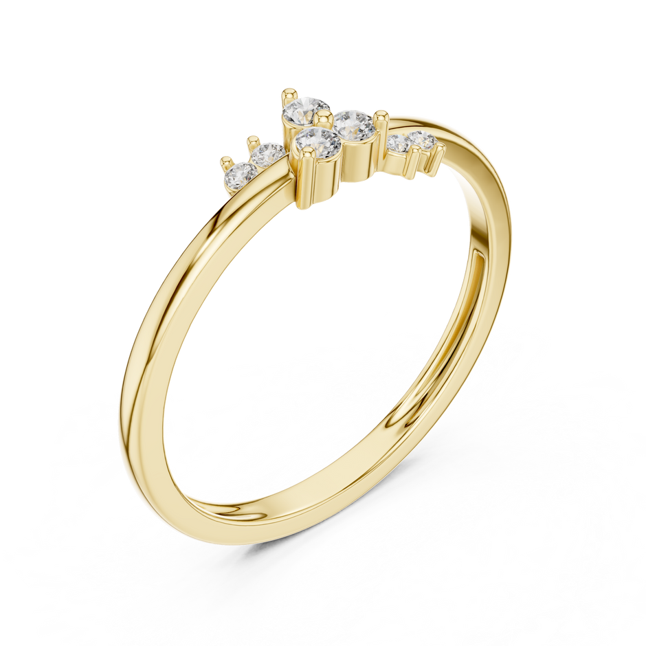 Asymmetrical Cluster Sparkle Lab Grown Diamond Ring