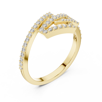 Geometric Pave Lab Grown Diamond Ring