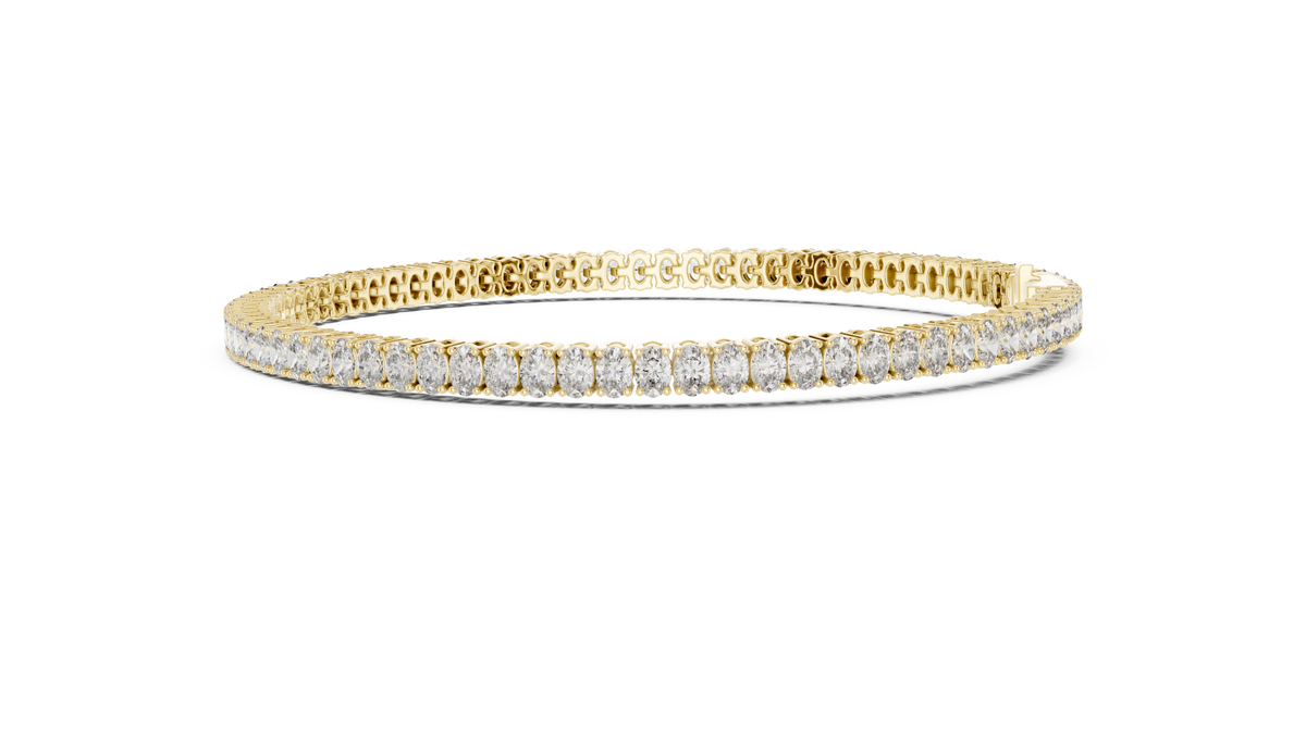 Shared-Prong Oval Cut Lab Grown Diamond Tennis Bracelet.