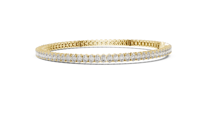 Shared-Prong Oval Cut Lab Grown Diamond Tennis Bracelet.