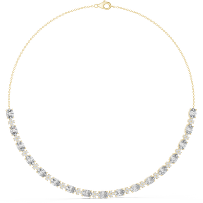 Graduated Oval & Round Lab Grown Diamond Frontal Station Necklace