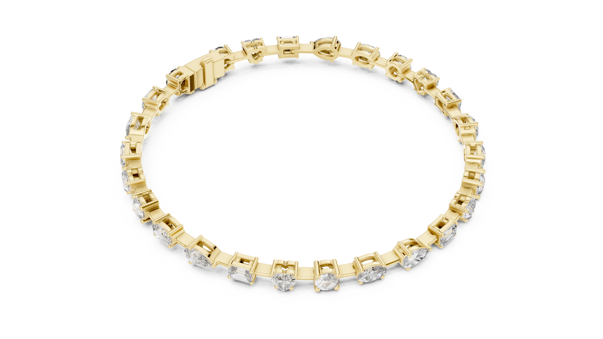 Mixed Shape Lab Grown Diamond Tennis Bracelet.