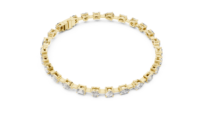 Mixed Shape Lab Grown Diamond Tennis Bracelet.