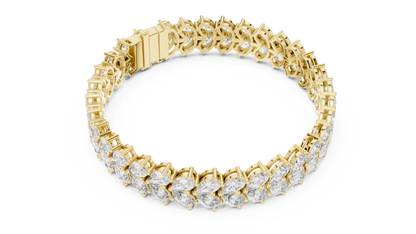 Double-Row Pear-Cut Lab Grown Diamond Tennis Bracelet