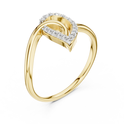 Swirl Teardrop Contour Pave Set Lab Grown Diamond Ring