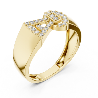 Geometric Bowtie Key Motif Pave Lab Grown Diamond Ring