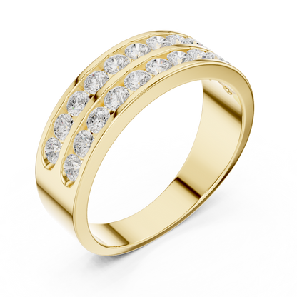 Double Row Channel Set Lab Grown Diamond Ring