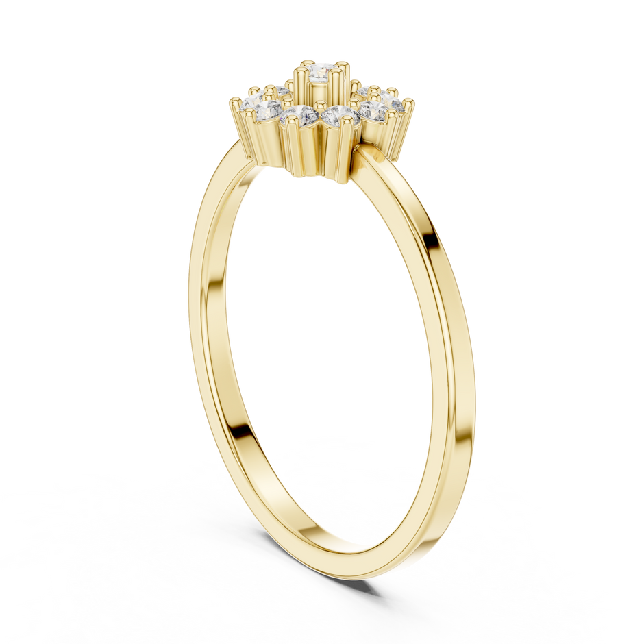 Tiered Floral Cluster Lab Grown Diamond Ring