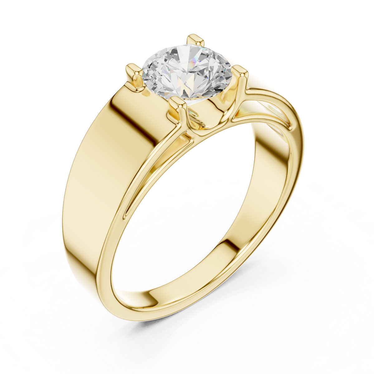 Four Prong 1.00 Ct Round Shape Lab Grown Diamond Solitaire Ring