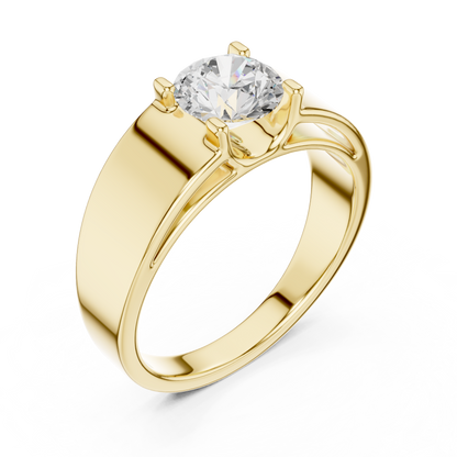 Four Prong 1.00 Ct Round Shape Lab Grown Diamond Solitaire Ring