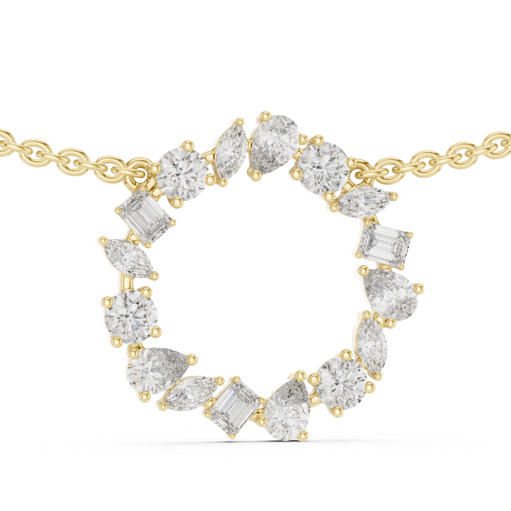 The Royal Multi Shape Fancy Cut Circle Lab Grown Diamond Pendant