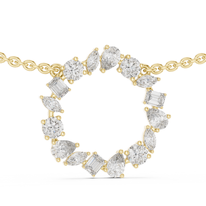 The Royal Multi Shape Fancy Cut Circle Lab Grown Diamond Pendant