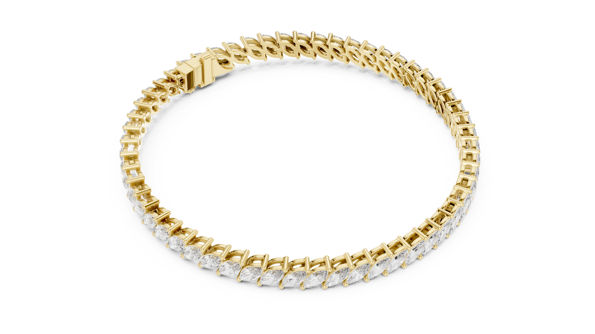 The Marquise Diagonal Wave Lab Grown Diamond Tennis Bracelet