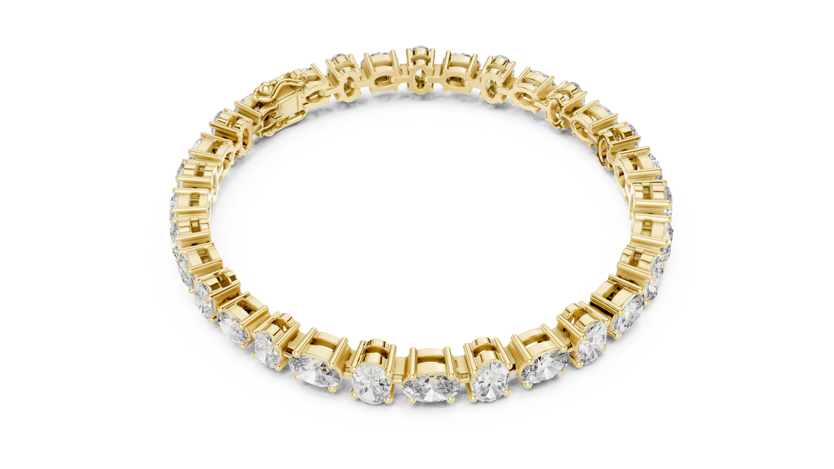 Alternating North-South & East-West Oval Lab-Grown Diamond Tennis Bracelet