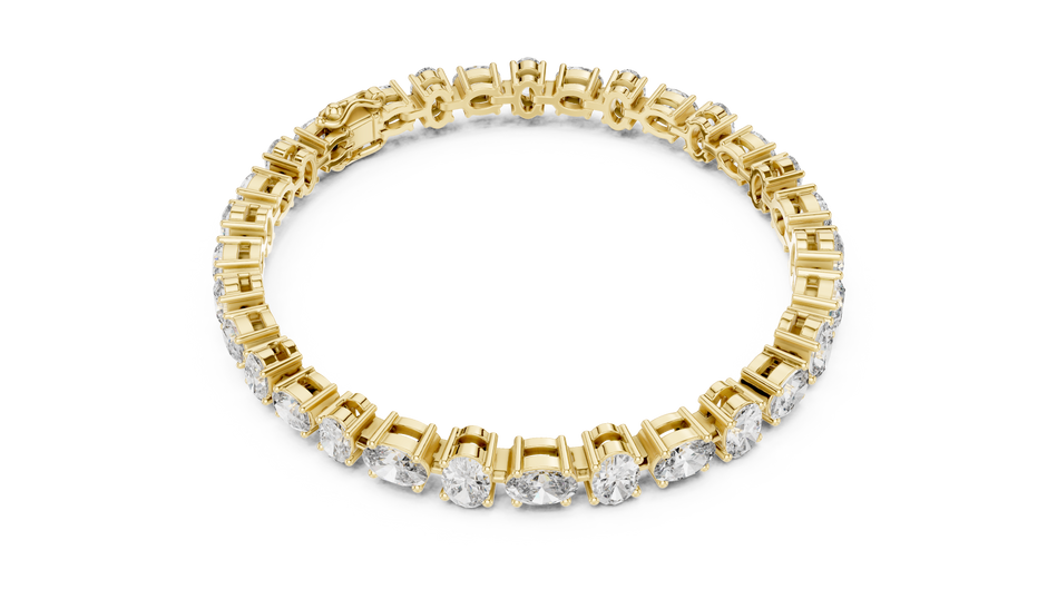 Alternating North-South & East-West Oval Lab-Grown Diamond Tennis Bracelet