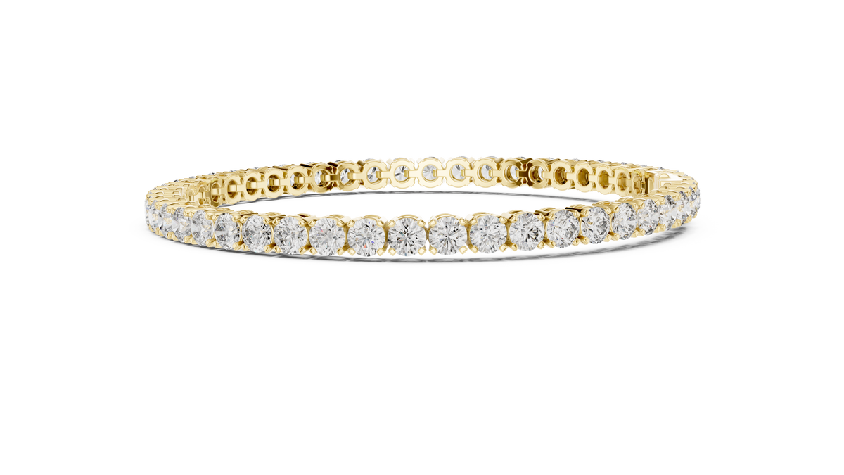 Shared-Prong Round Lab Grown Diamond Tennis Bracelet.